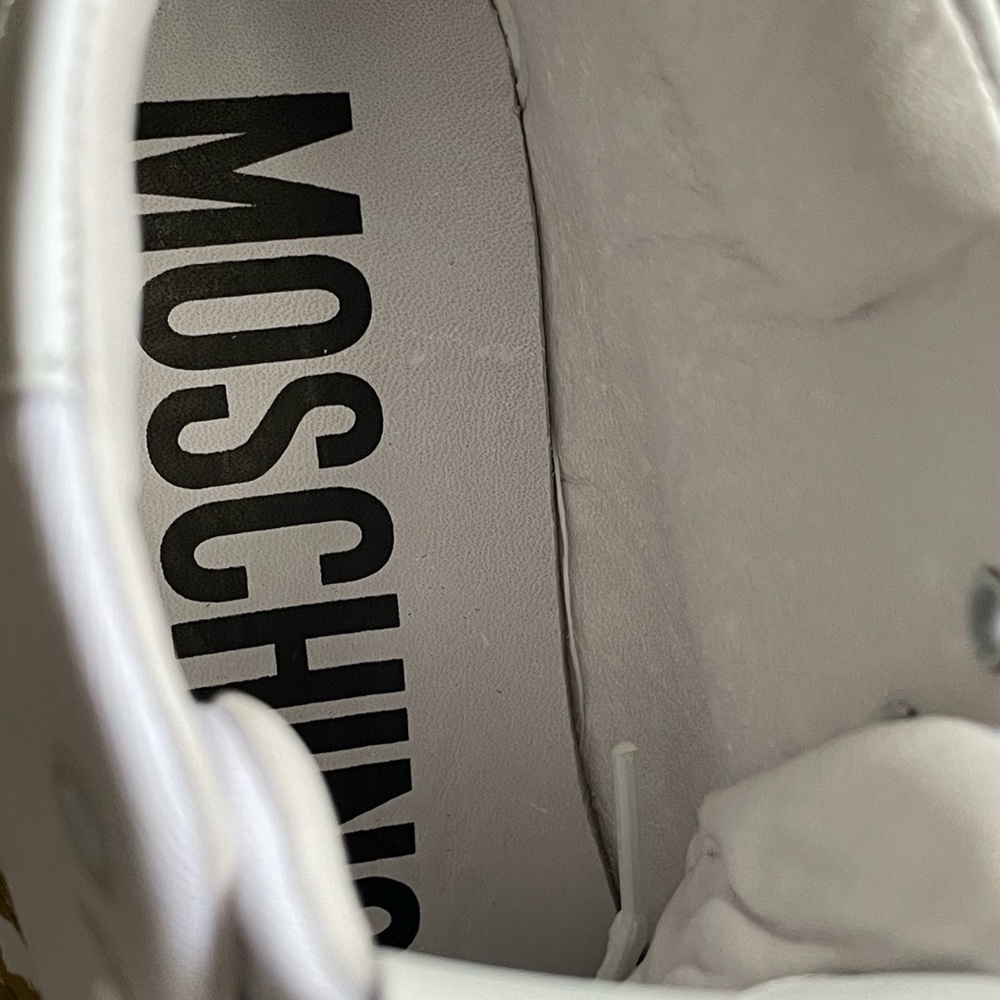 Moschino High top sneakers canvas White/ Gold Versatile aesthetic - Picture 6 of 10
